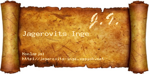 Jagerovits Inge névjegykártya